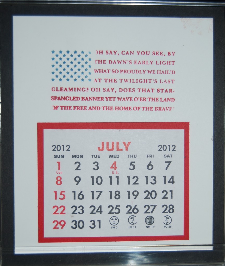 Land of the Free July 2012 CD Calendar