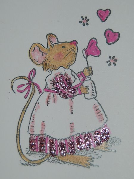 Valentine's Day Mouse Blowing Bubbles