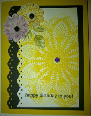 Diane's Hello, Doily Birthday Card