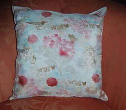 Stamped Silk Pillow